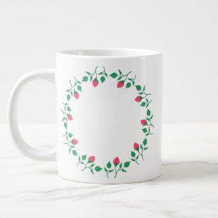 Grande Tasse Cadre rond fleuri avec fleurs roses