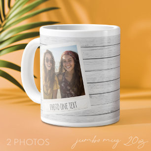 Grande Tasse Cadres Photo Rustiques 2 - Impression sur Bois Shi