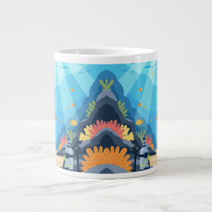 Grande Tasse Café d'aventure de plongée sous-marine coloré 