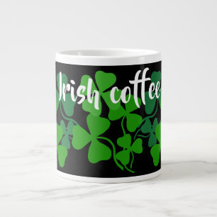 Grande Tasse café irlandais, noir, trèfle, Irlande trèfle à qua