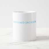 Grande Tasse Calligraphie de nom Script Plain Simple Blanc Bleu (Devant)