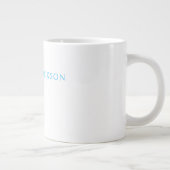 Grande Tasse Calligraphie de nom Script Plain Simple Blanc Bleu (Droite)