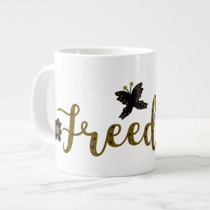 Grande Tasse Calligraphie des papillons du Printemps des Boho d