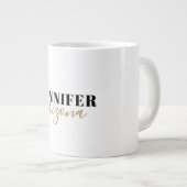 Grande Tasse Calligraphie Elegant Plain Ajouter son propre nom (Devant droit)