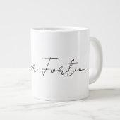 Grande Tasse Calligraphie Élégante Noir & Blanc Plaine Simple (Devant droit)