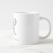 Grande Tasse Calligraphie Monogramme Nom Black Grey Cadeau pers (Droite)