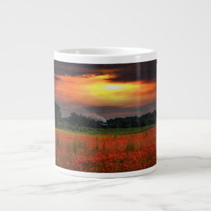 Grande Tasse Camion À Vapeur Et Champ De Pavot Sunrise