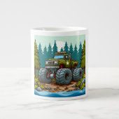 Grande Tasse Camion Monster Vert dans la forêt (Devant)