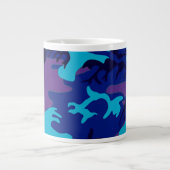 Grande Tasse Camouflage bleu foncé et Motif violet (Devant)