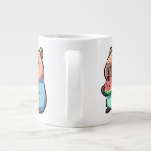 Grande Tasse Capybara Mignon Mangeant de la Pastèque (Dos)