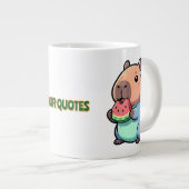 Grande Tasse Capybara Mignon Mangeant de la Pastèque (Devant droit)
