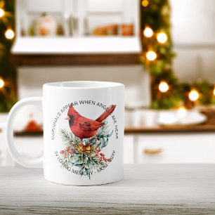 Grande Tasse Cardinaux Apparaissent Sympathie Verdure de Fêtes