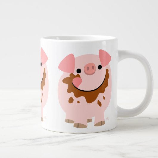 Grande Tasse Caricature de cochon de porc au chocolat (Droite)