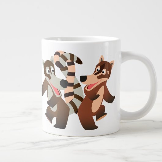 Grande Tasse Caricature de danse mignonne Coatimundis (Droite)