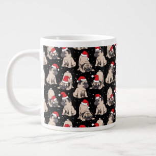 Grande Tasse Carlins en Santa Hats Motif de Noël