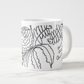 Grande Tasse Carnation Floral Main dessinée Doodle Monogramme (Devant droit)