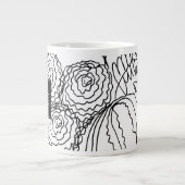 Grande Tasse Carnation Floral Main dessinée Doodle Monogramme (Devant)