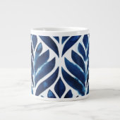 Grande Tasse Carreaux d'aquarelle de cobalt IV (Devant)