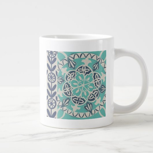 Grande Tasse Carrelage Batik Bleu I (Droite)