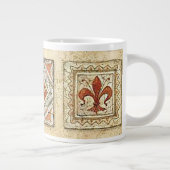 Grande Tasse Carrelage médiéval en céramique Couronnes Fleur De (Droite)