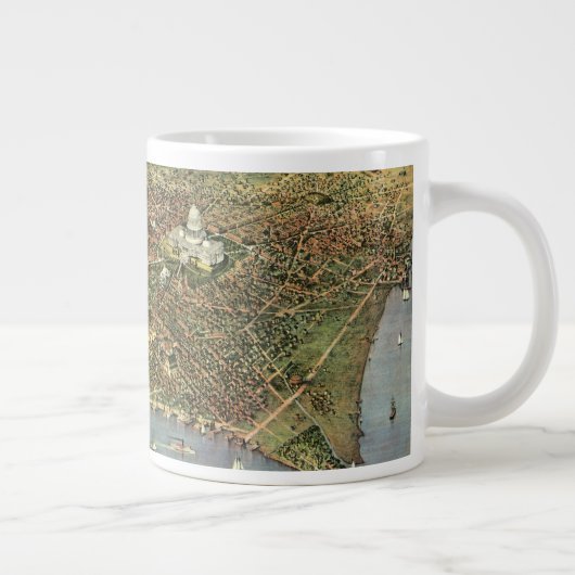 Grande Tasse Carte antique avec une vue panoramique de Washingt (Droite)