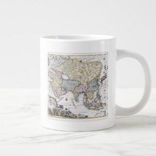 Grande Tasse Carte antique de l'Asie 1696
