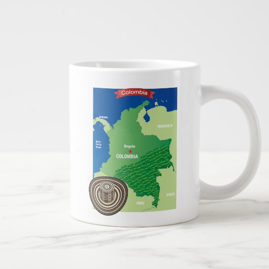 Grande Tasse Carte de la Colombie (Droite)