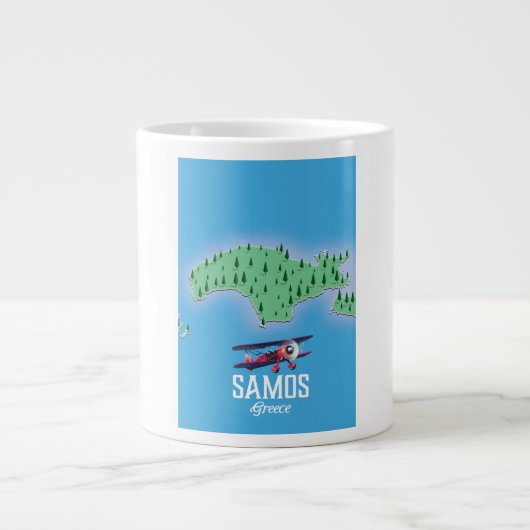 Grande Tasse Carte de l'île grecque de Samos (Devant)