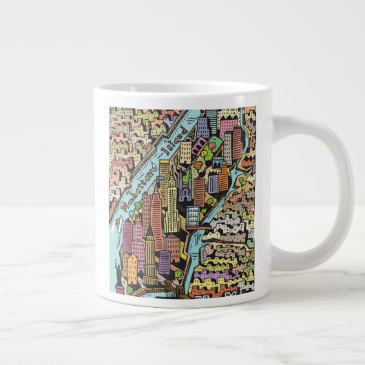 Grande Tasse Carte de New York (Droite)