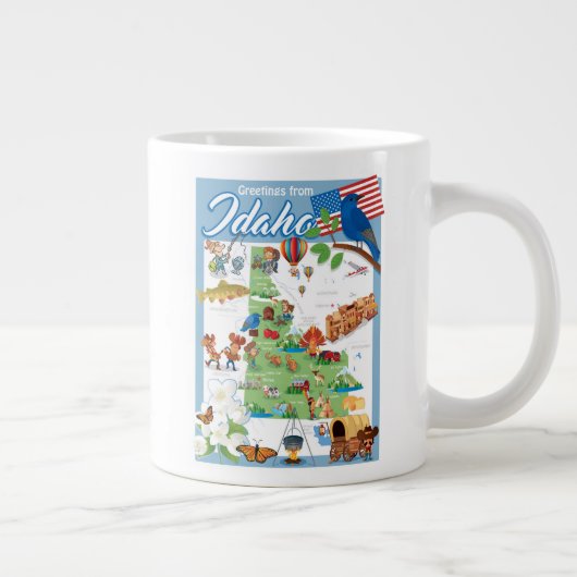 Grande Tasse Carte du dessin animé Idaho (Droite)