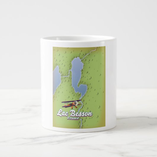 Grande Tasse Carte du Lac Besson France (Devant)
