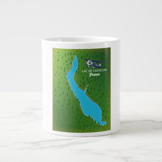 Grande Tasse Carte du Lac de Castillon France (Devant)