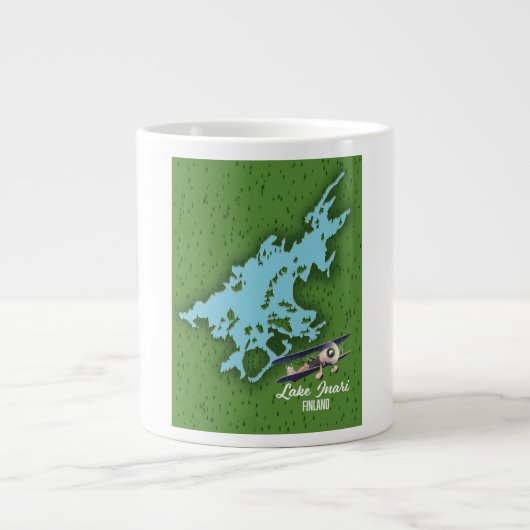 Grande Tasse Carte du lac Inari Finlande (Devant)