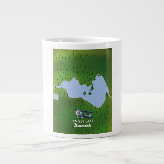 Grande Tasse Carte du lac Lyngby Danemark (Devant)