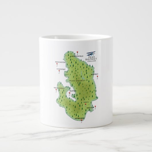 Grande Tasse Carte du Peak District Angleterre (Devant)