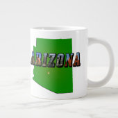 Grande Tasse Carte et texte de l'image de l'Arizona (Droite)