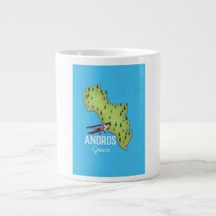 Grande Tasse Carte grecque Andros affiche illustrée