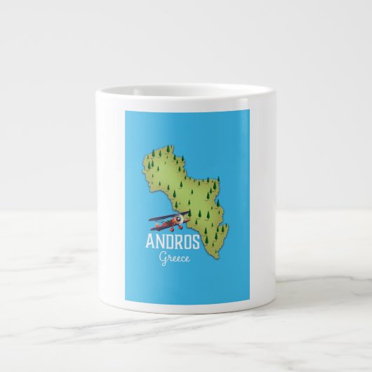 Grande Tasse Carte grecque Andros affiche illustrée (Devant)