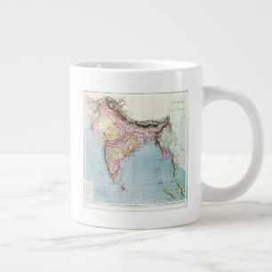 Grande Tasse Carte Vintage de l'Inde  1877