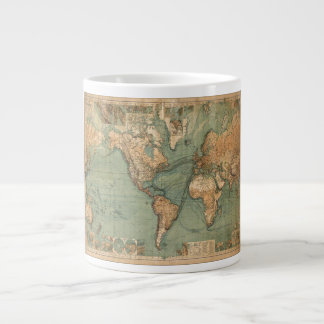 Grande Tasse Carte vintage du monde antique