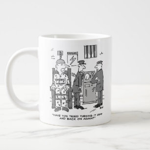 Grande Tasse Cartoon de chaise électrique défectueuse - Drôle