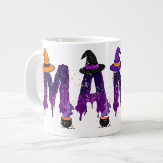 Grande Tasse Casquette et pots de sorcière violet et noir de ma