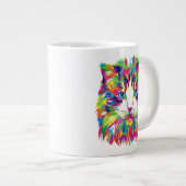 Grande Tasse Cat Face géométrique Prismatic Design-32453 (Devant droit)