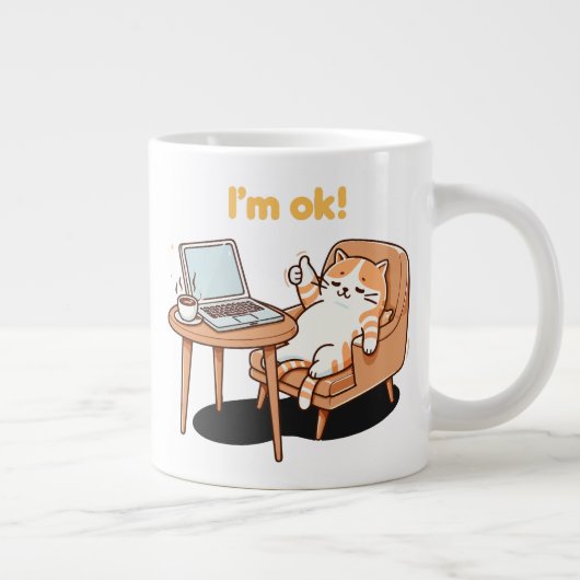 Grande Tasse cat lover gift i'm ok (Droite)