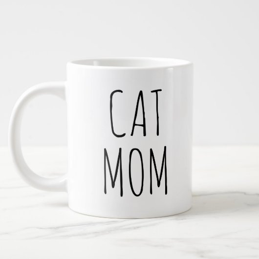 Grande Tasse "Cat Mom" Simple Farmhouse moderne (Gauche)