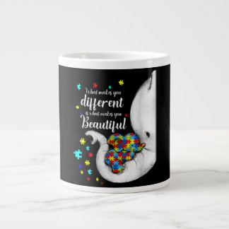 Grande Tasse Ce qui vous rend différents Elephant Maman Autisme