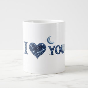 Grande Tasse Céleste Je T'Aime – Étoiles, Lune & Design en Form