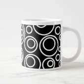Grande Tasse Cercles blancs Design sur Noir (Droite)