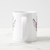 Grande Tasse Cerf à fleurs d'aquarelle (Dos)