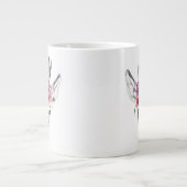 Grande Tasse Cerf à fleurs d'aquarelle (Devant)